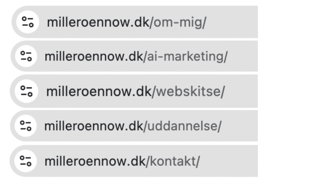 seo venlige url'er på milleroennow.dk