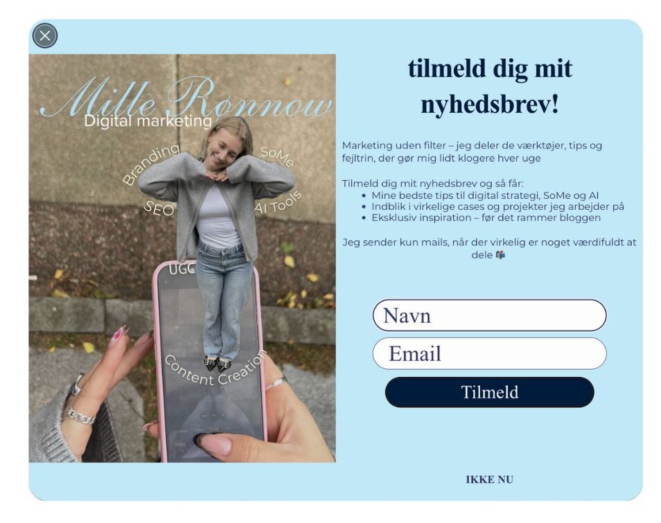 mille rønnow nyhedsbrev i klaivyo